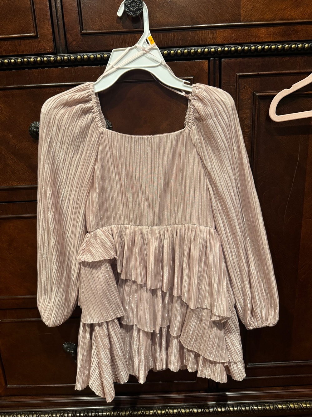GB girls Dusty Rose Tiered Ruffle Dress